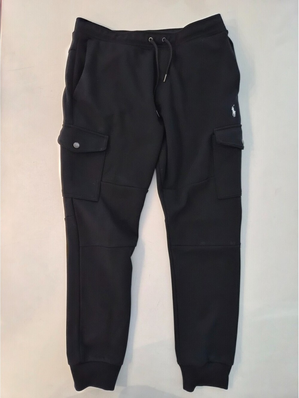 Polo Ralph Lauren Mens Cargo Jogger Pants Black Small S Double Knit Sweatpants